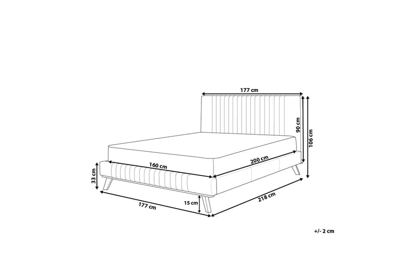 Talence Dobbeltseng 160 | 200 cm - Blå - Rammeseng