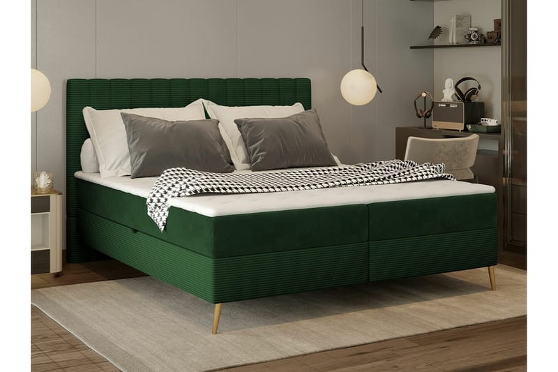 Rathkeale Sengeramme 160x200 cm - Mørkegrønn - Sengeramme & sengestamme