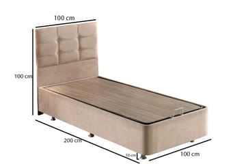 Reghum Kontinentalseng 100x200 cm - Lysebrun - Møbler - Senger - Komplett sengepakke