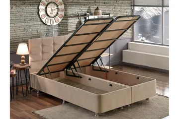 Reghum Kontinentalseng 120x200 cm - Lysebrun - Møbler - Senger - Komplett sengepakke