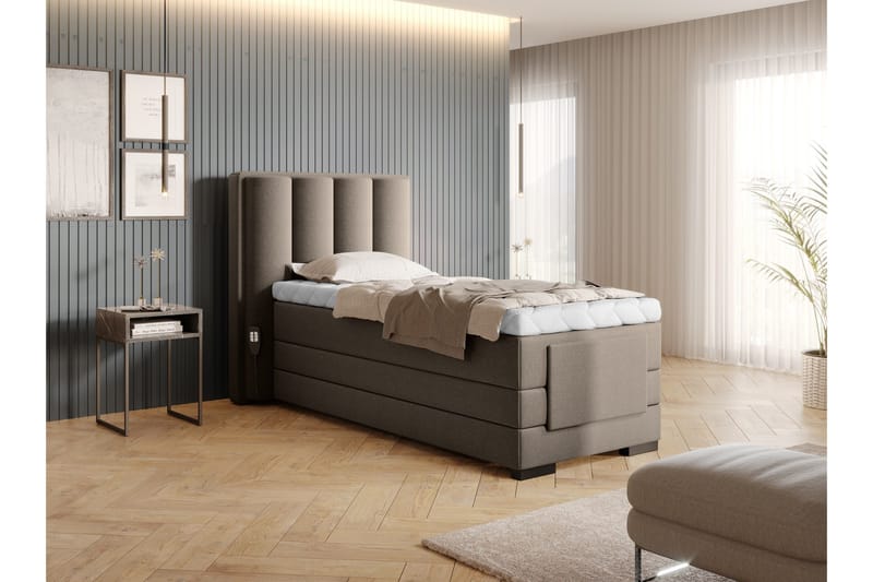 Banti Justerbar Kontinentalseng 90x200 cm - Beige - Møbler - Senger - Regulerbar seng