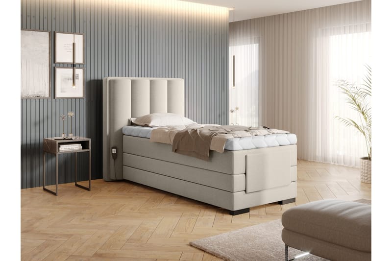 Banti Justerbar Kontinentalseng 90x200 cm - Beige - Møbler - Senger - Regulerbar seng