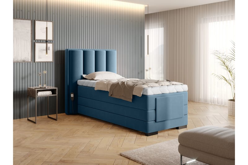 Banti Justerbar Kontinentalseng 90x200 cm - Blå - Møbler - Senger - Regulerbar seng