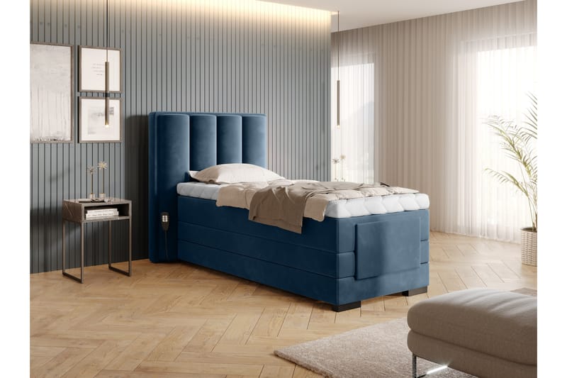 Banti Justerbar Kontinentalseng 90x200 cm - Blå - Møbler - Senger - Regulerbar seng