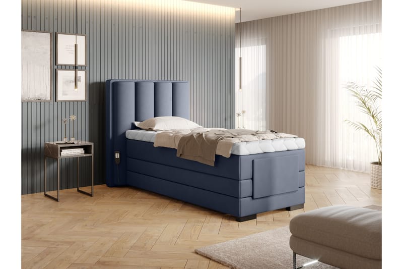 Banti Justerbar Kontinentalseng 90x200 cm - Blå - Møbler - Senger - Regulerbar seng