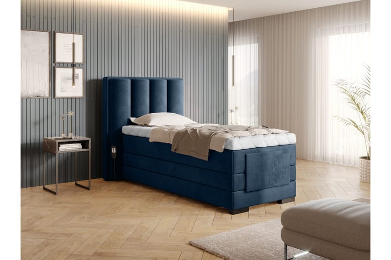 Banti Justerbar Kontinentalseng 90x200 cm - Blå - Møbler - Senger - Regulerbar seng