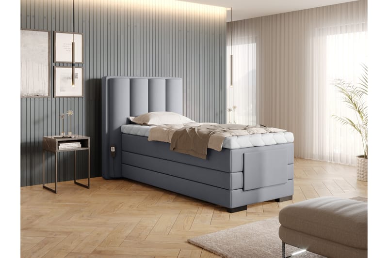 Banti Justerbar Kontinentalseng 90x200 cm - Grå - Møbler - Senger - Regulerbar seng