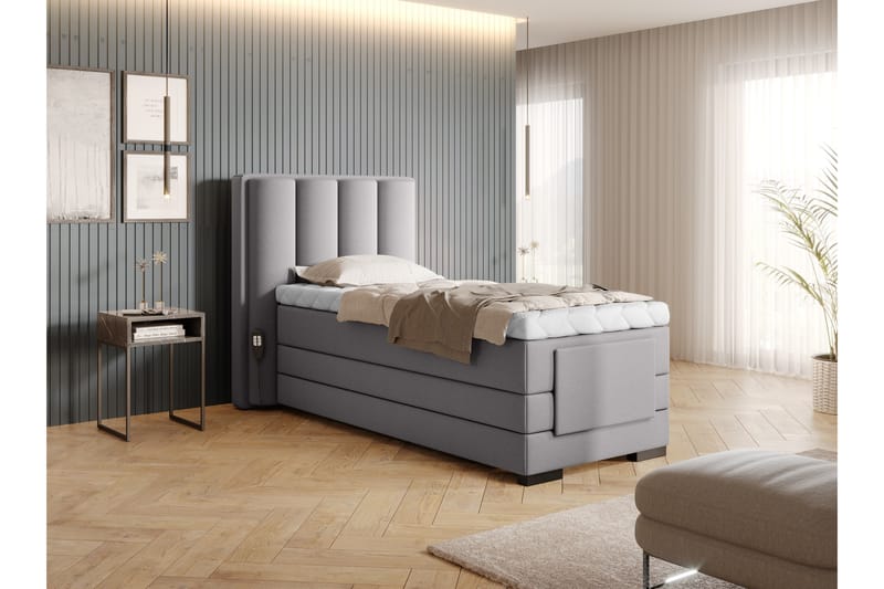 Banti Justerbar Kontinentalseng 90x200 cm - Grå - Møbler - Senger - Regulerbar seng
