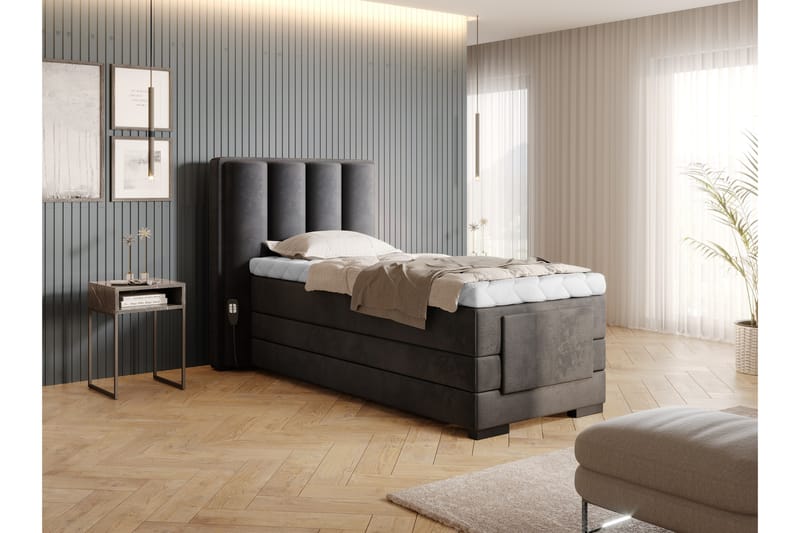 Banti Justerbar Kontinentalseng 90x200 cm - Grå - Møbler - Senger - Regulerbar seng