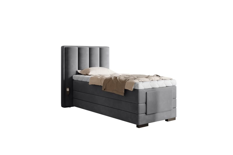 Banti Justerbar Kontinentalseng 90x200 cm - Grå - Regulerbar seng