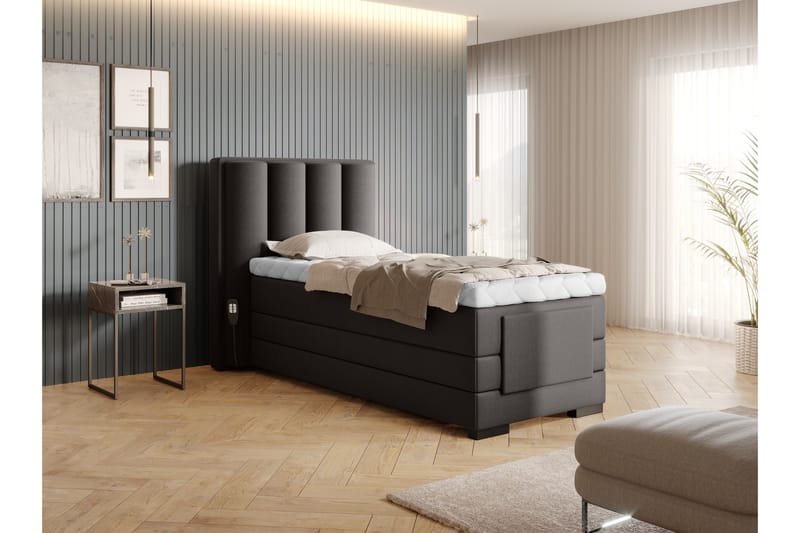 Banti Justerbar Kontinentalseng 90x200 cm - Grå - Møbler - Senger - Regulerbar seng
