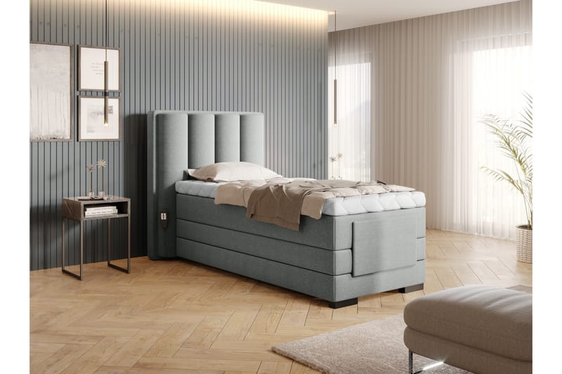 Banti Justerbar Kontinentalseng 90x200 cm - Grå - Møbler - Senger - Regulerbar seng