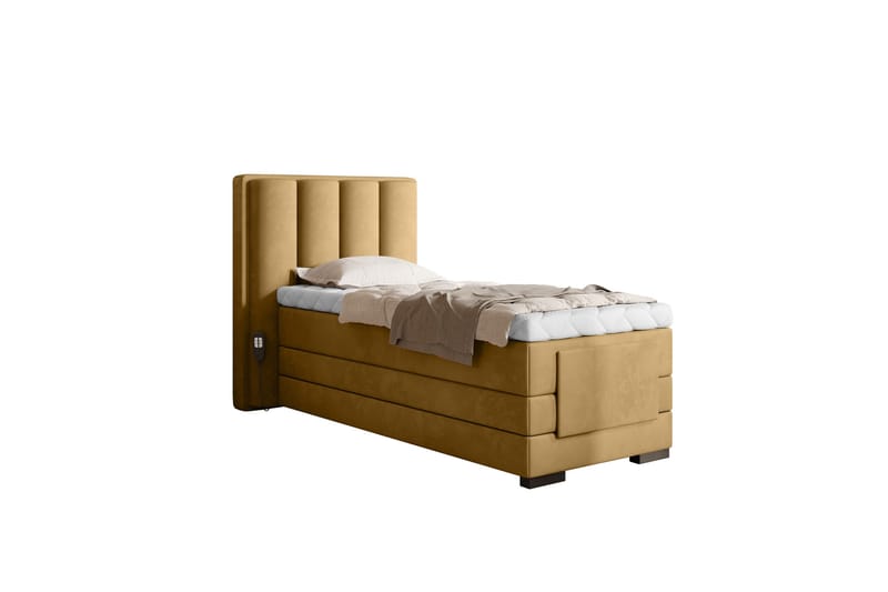 Banti Justerbar Kontinentalseng 90x200 cm - Gul - Møbler - Senger - Regulerbar seng