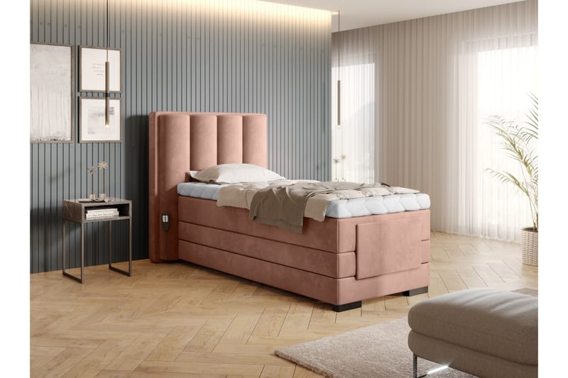 Banti Justerbar Kontinentalseng 90x200 cm - Rosa - Møbler - Senger - Regulerbar seng