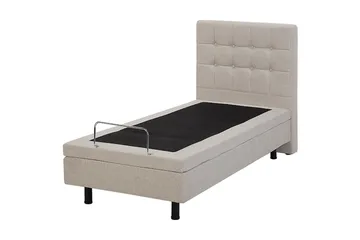 Kabbebo Sengepakke – Regulerbar Seng 80x200 cm i Stoff med Sengegavl + Overmadrass - Beige - Møbler - Senger - Regulerbar seng