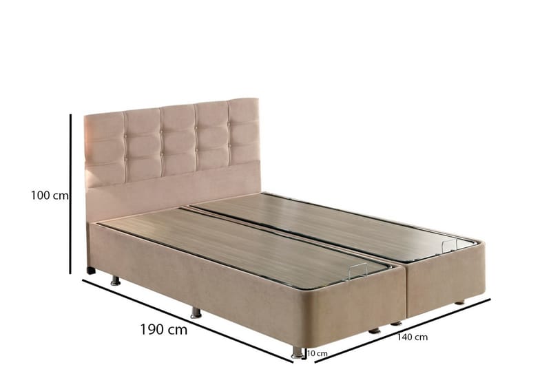 Latrona Kontinentalseng Dobbel 140x190 cm - Lysebrun - Møbler - Senger - Regulerbar seng