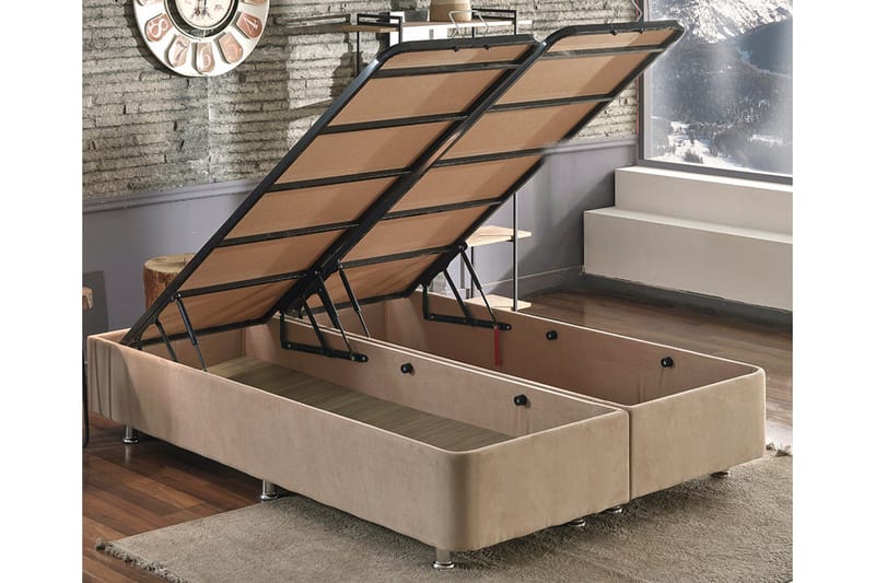 Latrona Kontinentalseng Dobbel 140x190 cm - Lysebrun - Møbler - Senger - Kontinentalsenger