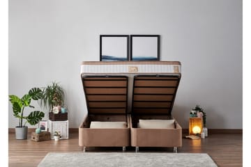 Latrona Kontinentalseng Dobbel 160x200 cm - Lysebrun - Møbler - Senger - Regulerbar seng