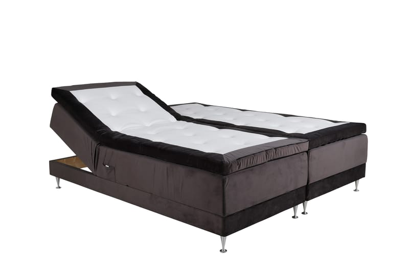 Vansbro 180 cm Medium & Solid Mørkegrå Fløyel - Mørkegrå - Regulerbar seng