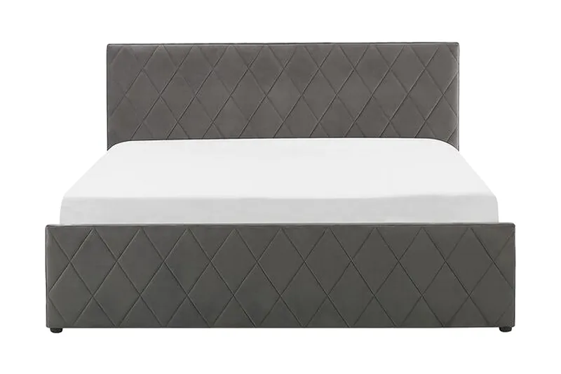 Rochefort Oppbevaringsseng 140x200 cm, Fløyel/Grå