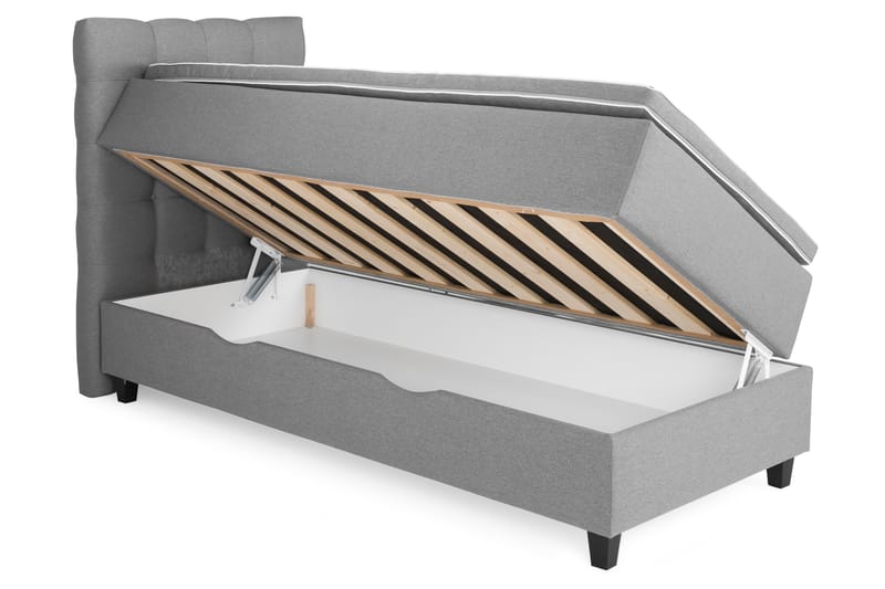 Royal Komplett Sengepakke Seng med Oppbevaring 80x200 - Lysegrå - Møbler - Senger - Rammeseng
