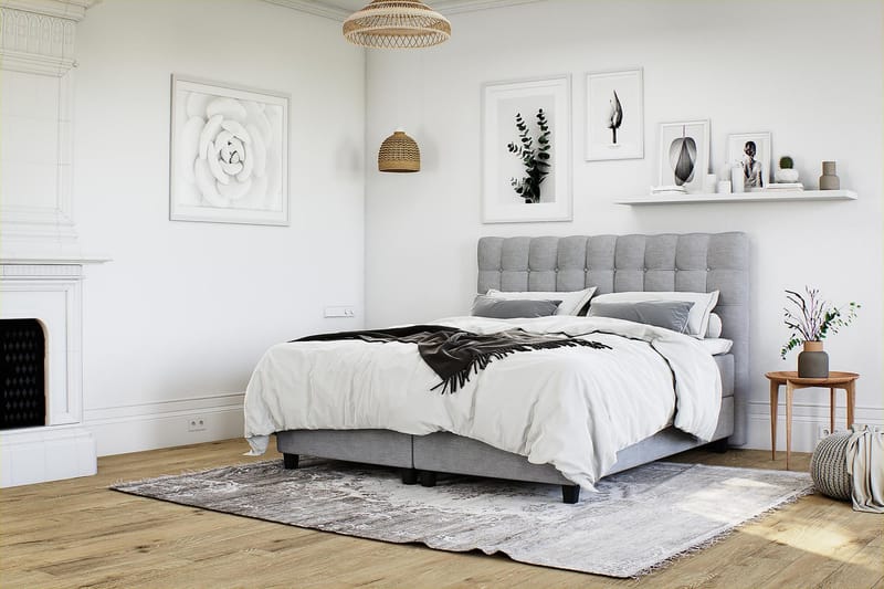 Royal Seng med Oppbevaring 140x200 - Lysegrå - Møbler - Senger - Rammeseng