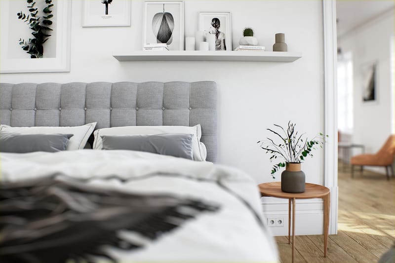 Royal Seng med Oppbevaring 180x200 - Lysegrå - Møbler - Senger - Rammeseng