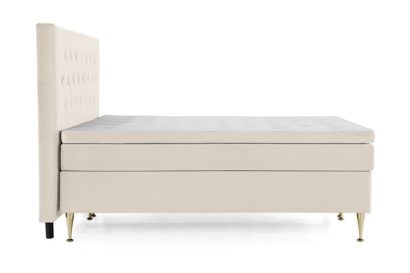 Royal Velvet komplett sengepakke 160x200 cm - Beige med høye gullfargede ben - Møbler - Senger - Komplett sengepakke
