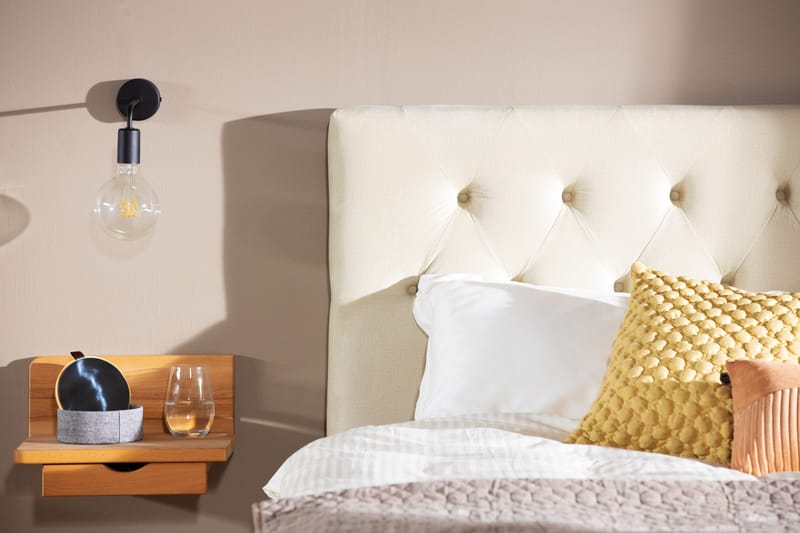 Royal Velvet komplett sengepakke 160x200 cm - Beige med høye gullfargede ben - Møbler - Senger - Komplett sengepakke