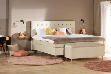Royal Velvet komplett sengepakke 160x200 cm - Beige med høye gullfargede ben - Møbler - Senger - Komplett sengepakke
