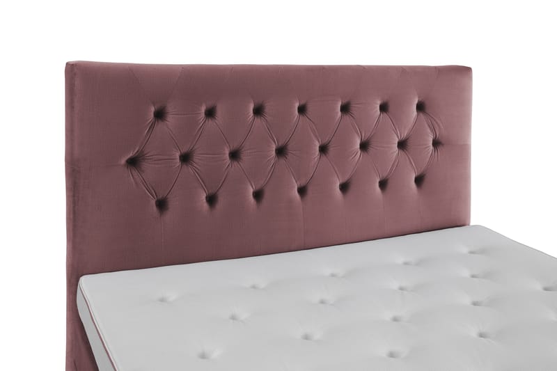 Royal Velvet Komplett Sengepakke 160x200 cm - Rosa Fløyel/Dreide Ben - Møbler - Senger - Komplett sengepakke