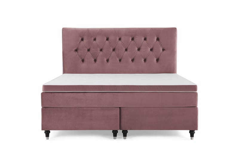 Royal Velvet Komplett Sengepakke 160x200 cm, Rosa Fløyel/Dreide Ben