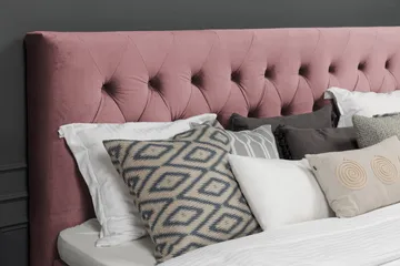 Royal Velvet komplett sengepakke 160x200 cm - Rosa med høye gullben - Møbler - Senger - Kontinentalsenger