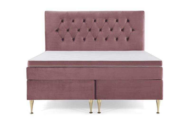 Royal Velvet komplett sengepakke 160x200 cm, Rosa med høye gullben
