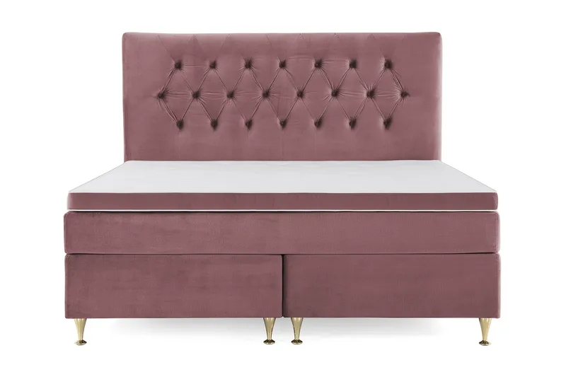 Royal Velvet komplett sengepakke 160x200 cm, Rosa med lave gullben
