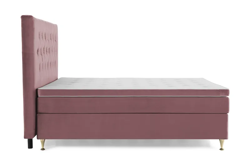 Royal Velvet komplett sengepakke 160x200 cm - Rosa med lave gullben - Møbler - Senger - Komplett sengepakke