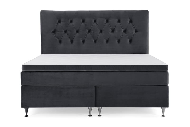 Royal Velvet komplett sengepakke 160x200 cm, Svart med lave sølvben