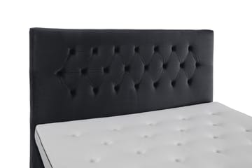 Royal Velvet komplett sengepakke 160x200 cm - Svart med lave sølvben - Møbler - Senger - Kontinentalsenger