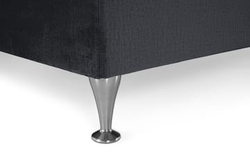 Royal Velvet komplett sengepakke 160x200 cm - Svart med lave sølvben - Møbler - Senger - Kontinentalsenger