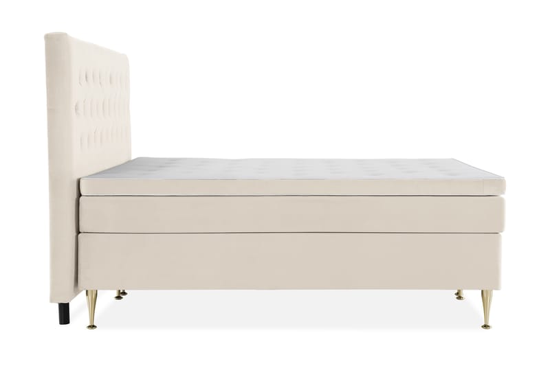 Royal Velvet komplett sengepakke 210x210 cm - Beige med høye gullfargede ben - Møbler - Senger - Komplett sengepakke