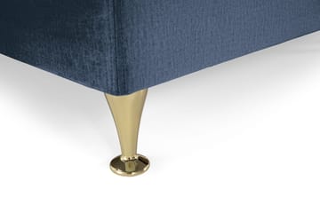 Royal Velvet Kontinentalseng 160x200 cm - Mørkeblå Fløyel/Lave Gullben - Møbler - Senger - Komplett sengepakke