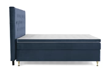 Royal Velvet Kontinentalseng 160x200 cm - Mørkeblå Fløyel/Lave Gullben - Møbler - Senger - Komplett sengepakke