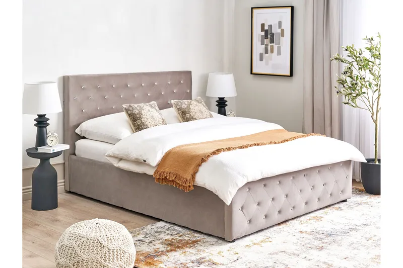 Saleux Sengramme 140x200 cm - Taupe - Møbler - Senger - Sengeramme & sengestamme