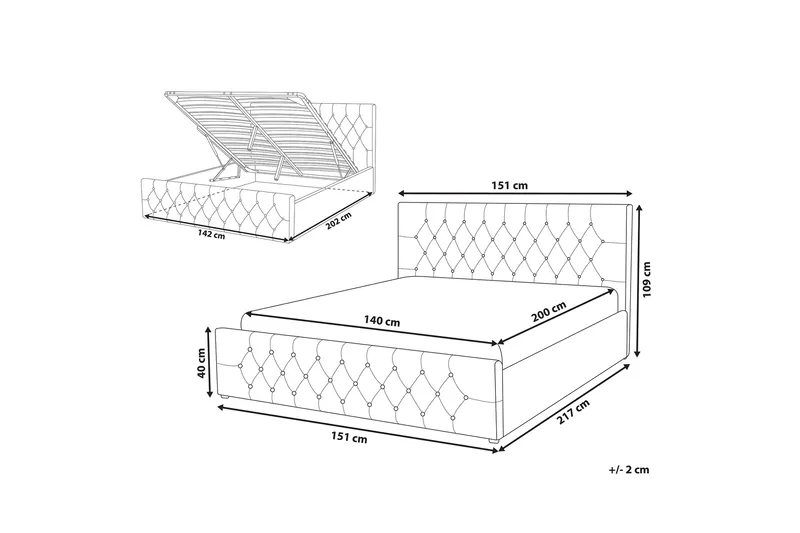 Saleux Sengramme 140x200 cm - Taupe - Møbler - Senger - Sengeramme & sengestamme
