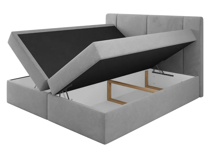 Salricus Kontinentalseng 180x200 cm med Oppbevaring - Lysegrå - Møbler - Senger - Kontinentalsenger