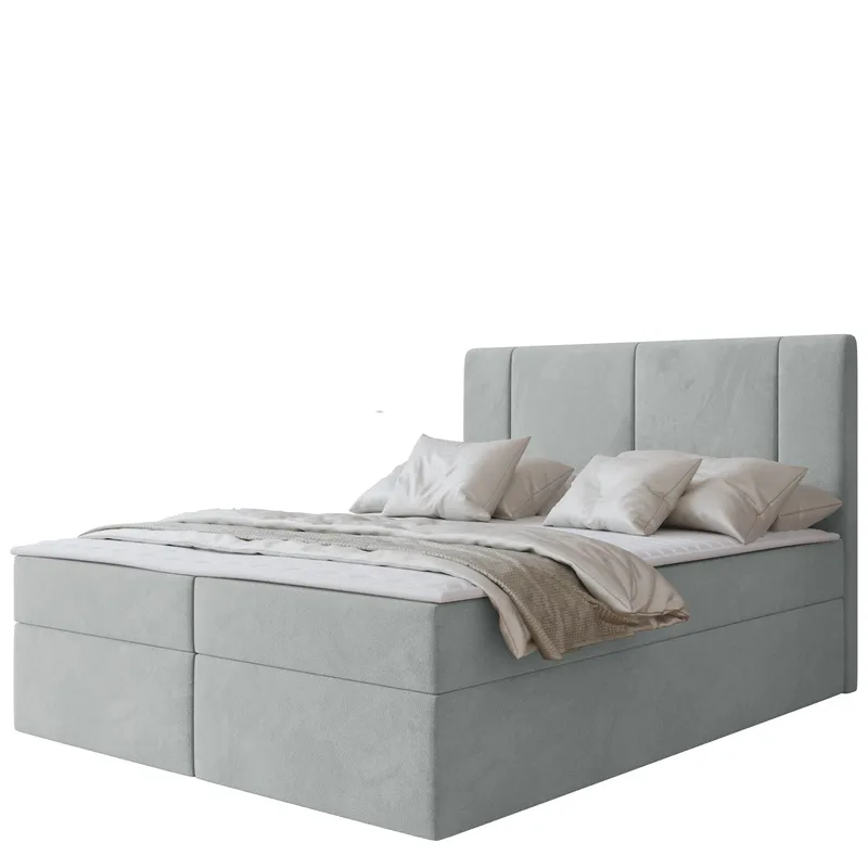 Salricus Kontinentalseng 180x200 cm med Oppbevaring - Lysegrå - Møbler - Senger - Kontinentalsenger