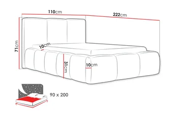 Salvenor Sengeramme med Oppbevaring 90x200 cm - Beige - Møbler - Senger - Sengeramme & sengestamme