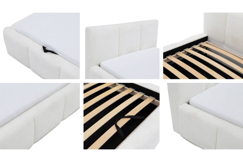 Salvenor Sengeramme med Oppbevaring 90x200 cm - Beige - Møbler - Senger - Sengeramme & sengestamme