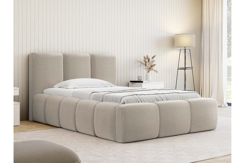Salvenor Sengeramme med Oppbevaring 90x200 cm - Beige - Møbler - Senger - Sengeramme & sengestamme