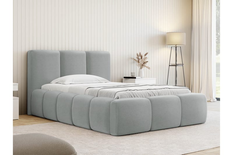 Salvenor Sengeramme med Oppbevaring 90x200 cm - Grå - Møbler - Senger - Sengeramme & sengestamme